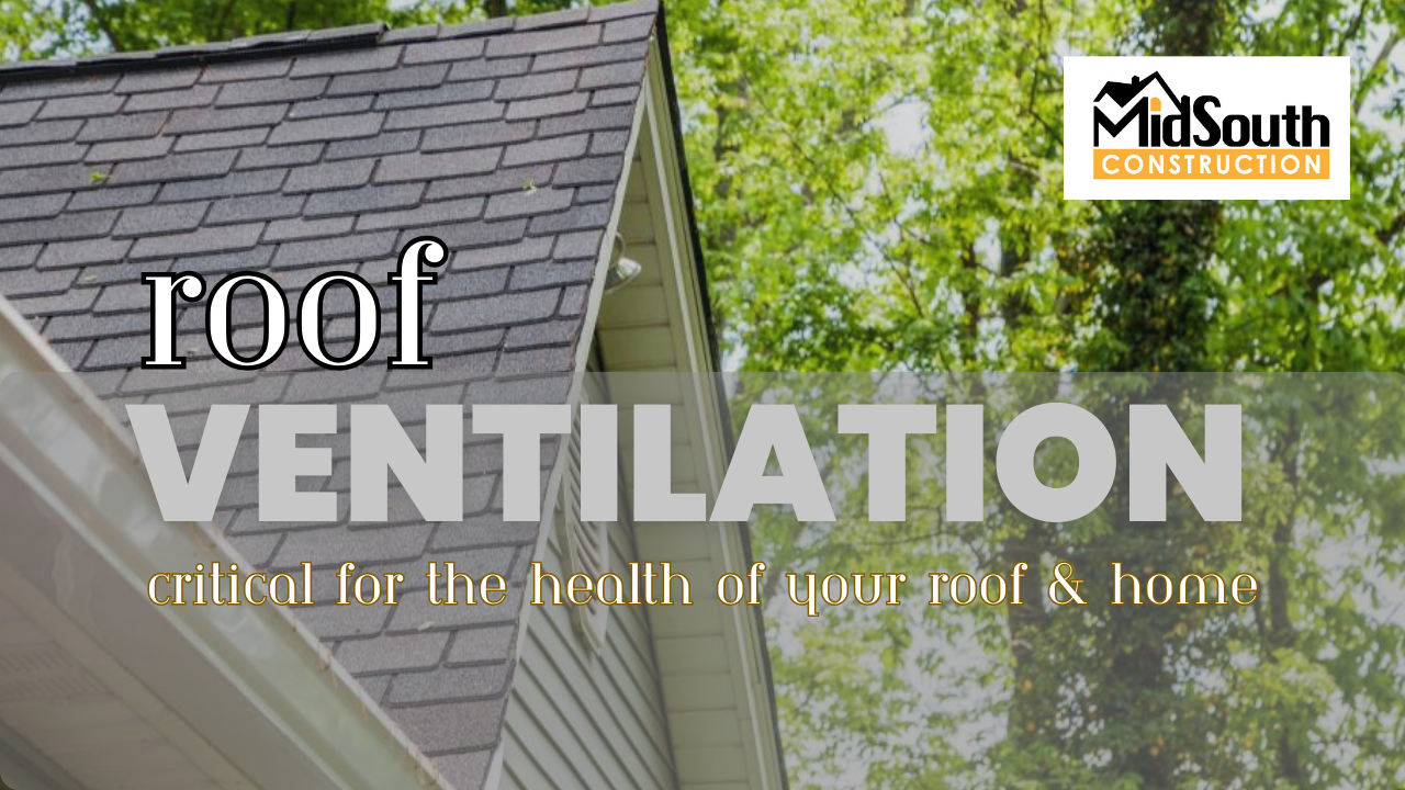 Proper Roof Ventialtion for Nashville Hones - MidSouth Construction LLC Image of a home with a designer shingle and ridge vent installed.