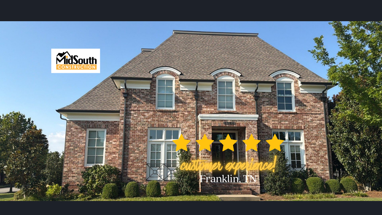 Franklin TN Home with roof replacement completed by MidSouth Construction
