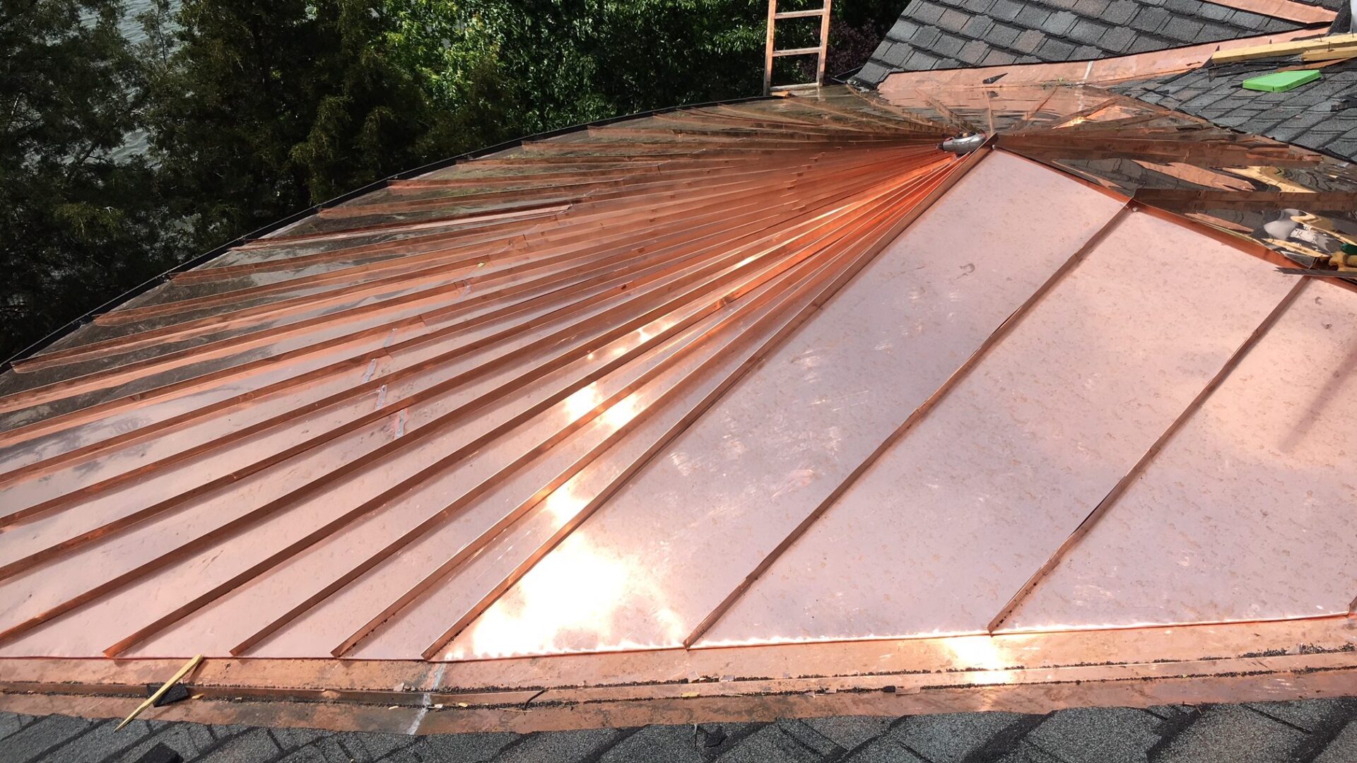 Copper Standing Seam Roofing Panels