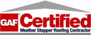 A certified roofer logo is shown.