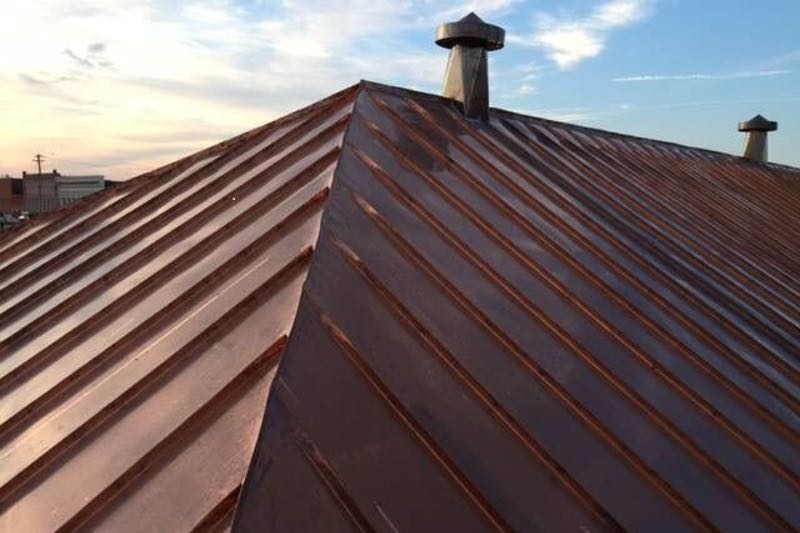 A close up of the roof of a building