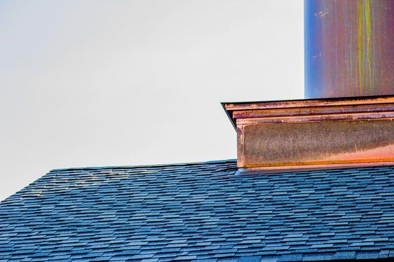 A close up of the roof of a house