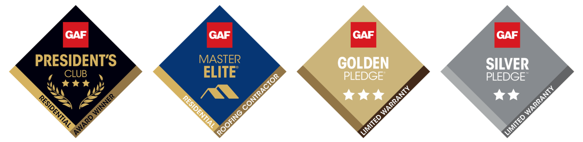 GAF roofing contractor awards and warranties.
