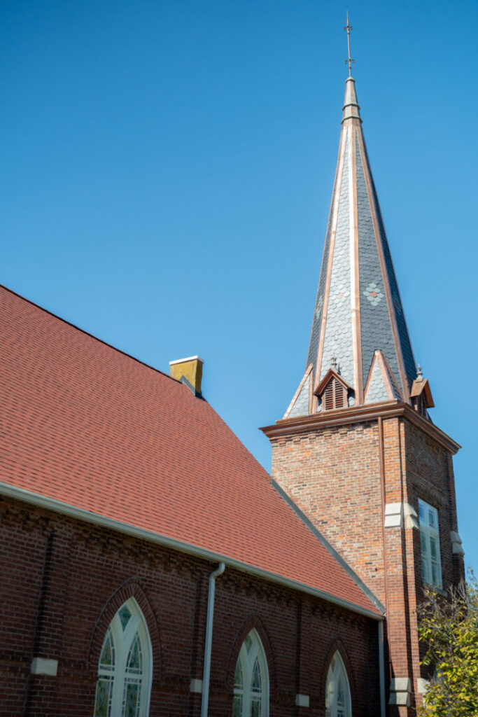 Historical steeple restoration work completed at bethel baptist church