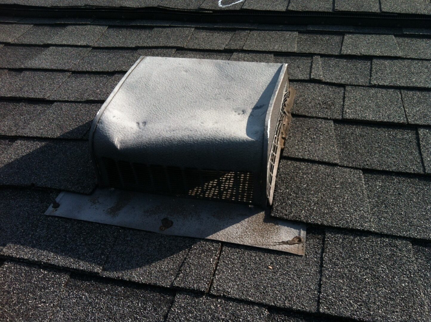 Hail damage on a residential roof