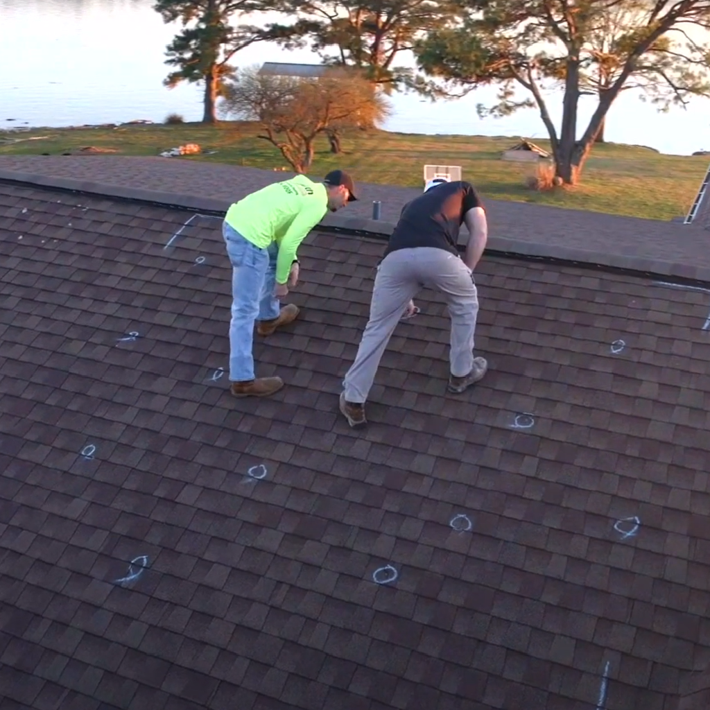 Roof Inspections you can trust by MidSouth Construction - MidSouth Construction LLC Nashville roofing contractors inspect a roof in Hendersonville for hail damage